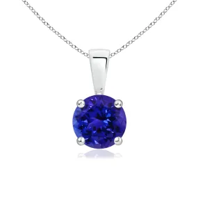 1 CT. Classic Round Lab-Grown Tanzanite Solitaire Pendant