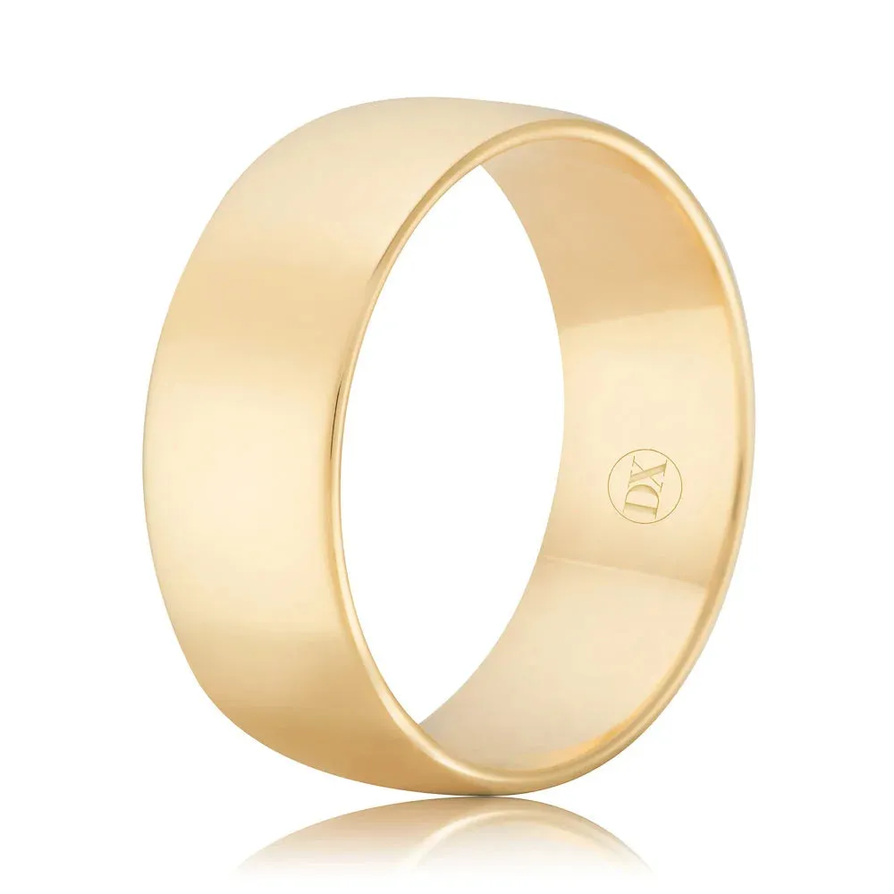 Barrel 8mm - 18ct Yellow Gold