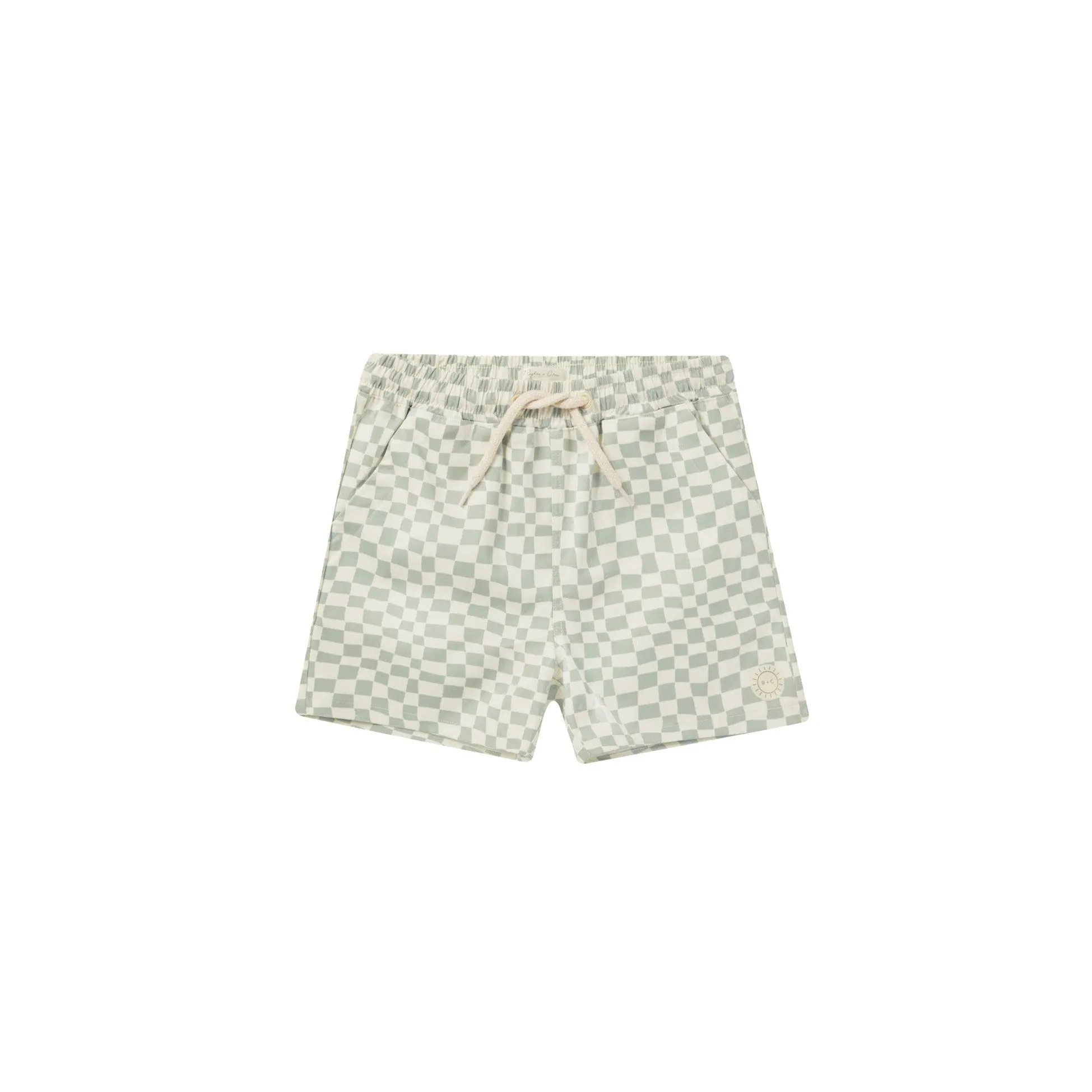 Boardshort Swimsuit | Seafoam Check