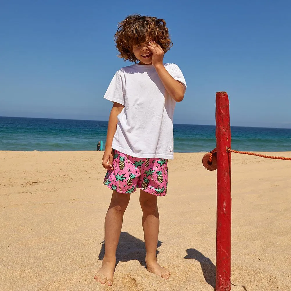 Boys Cute Pink Pineapple Swim Trunk