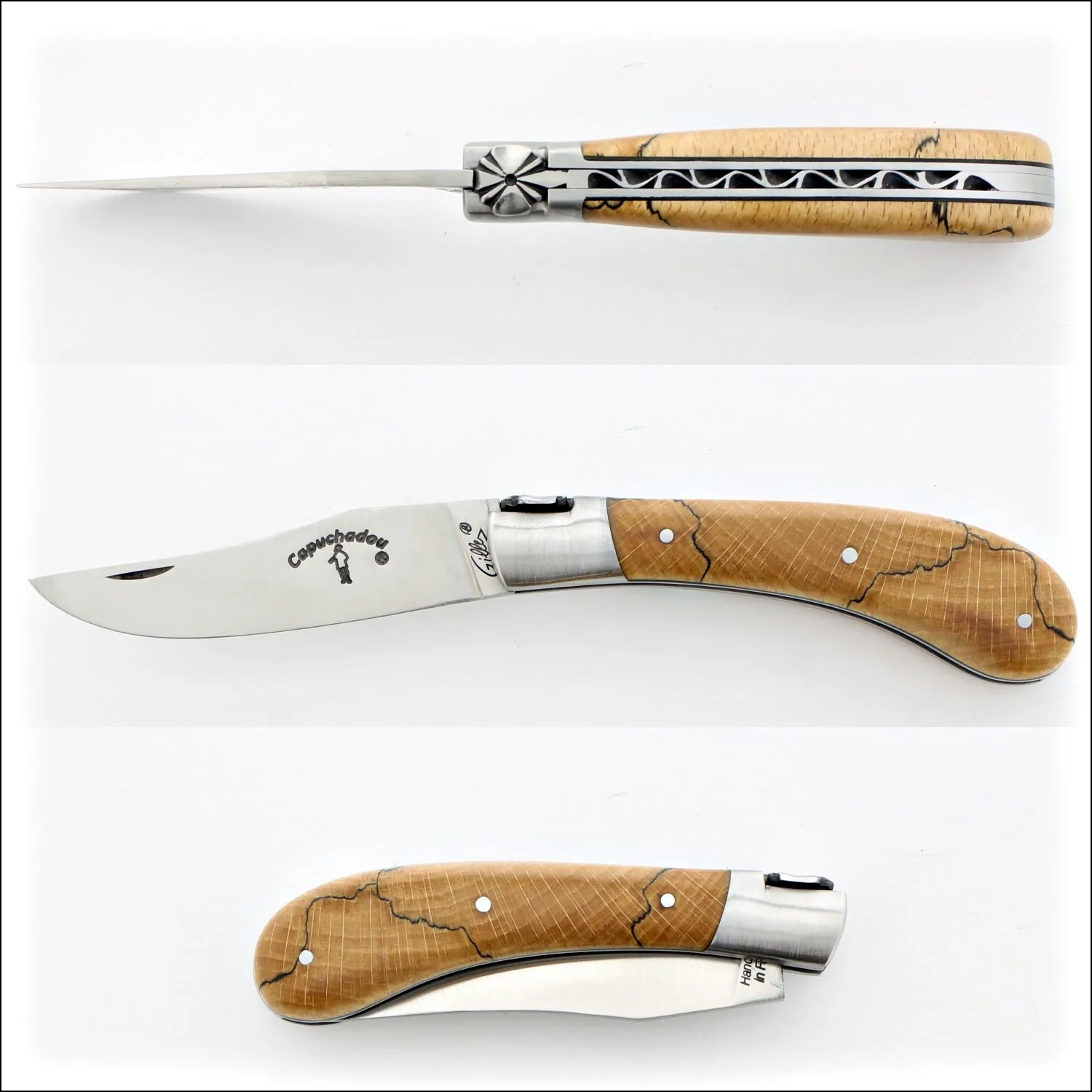 Capuchadou 10 cm Classic Folding Knife Burled Beech End Grain