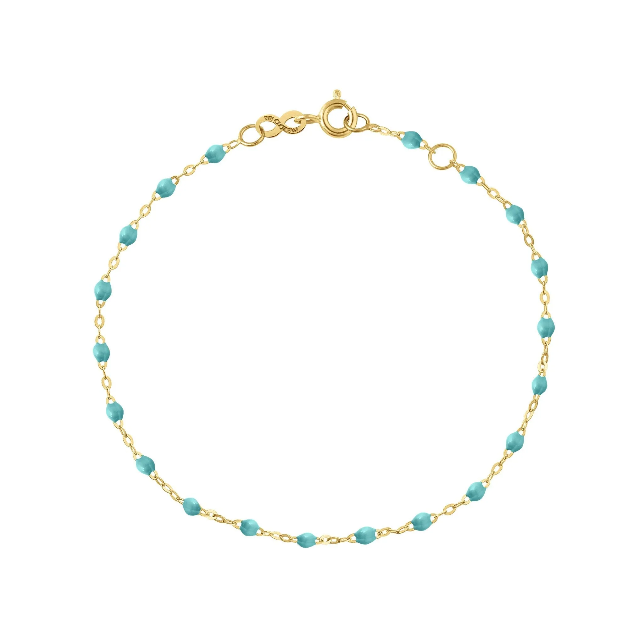 Classic Gigi Turquoise Green bracelet, Yellow Gold, 7.5"