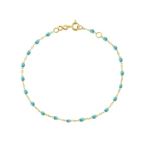 Classic Gigi Turquoise Green bracelet, Yellow Gold, 7.5"