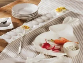 Deviled Egg Long Ceramic Tray Set