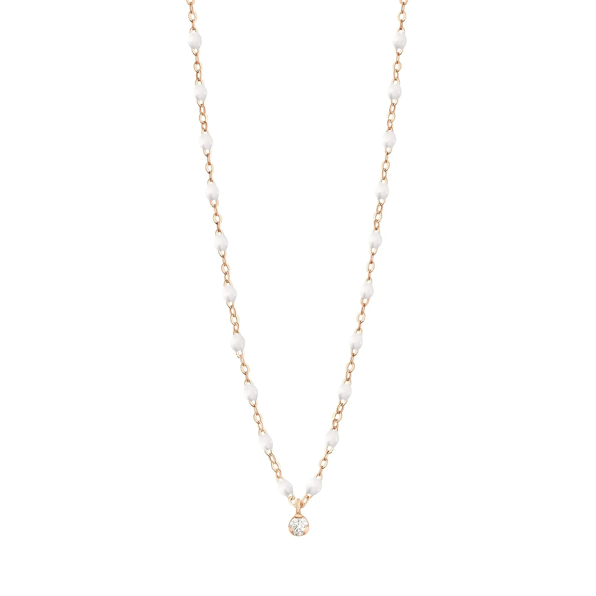 Gigi Supreme Classic 1 Diamond Necklace, White, Rose Gold, 16.5"