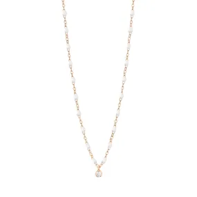 Gigi Supreme Classic 1 Diamond Necklace, White, Rose Gold, 16.5"