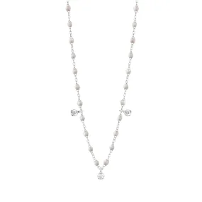 Gigi Supreme Classic 3 Diamond Necklace, Opal, White Gold, 17.7"