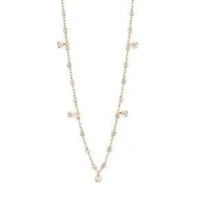 Gigi Supreme Classic 5 Diamond Necklace, Sparkle, Rose Gold, 17.7"