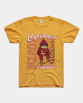 Iowa State Cyclones 1987 Wrestling Gold T-Shirt