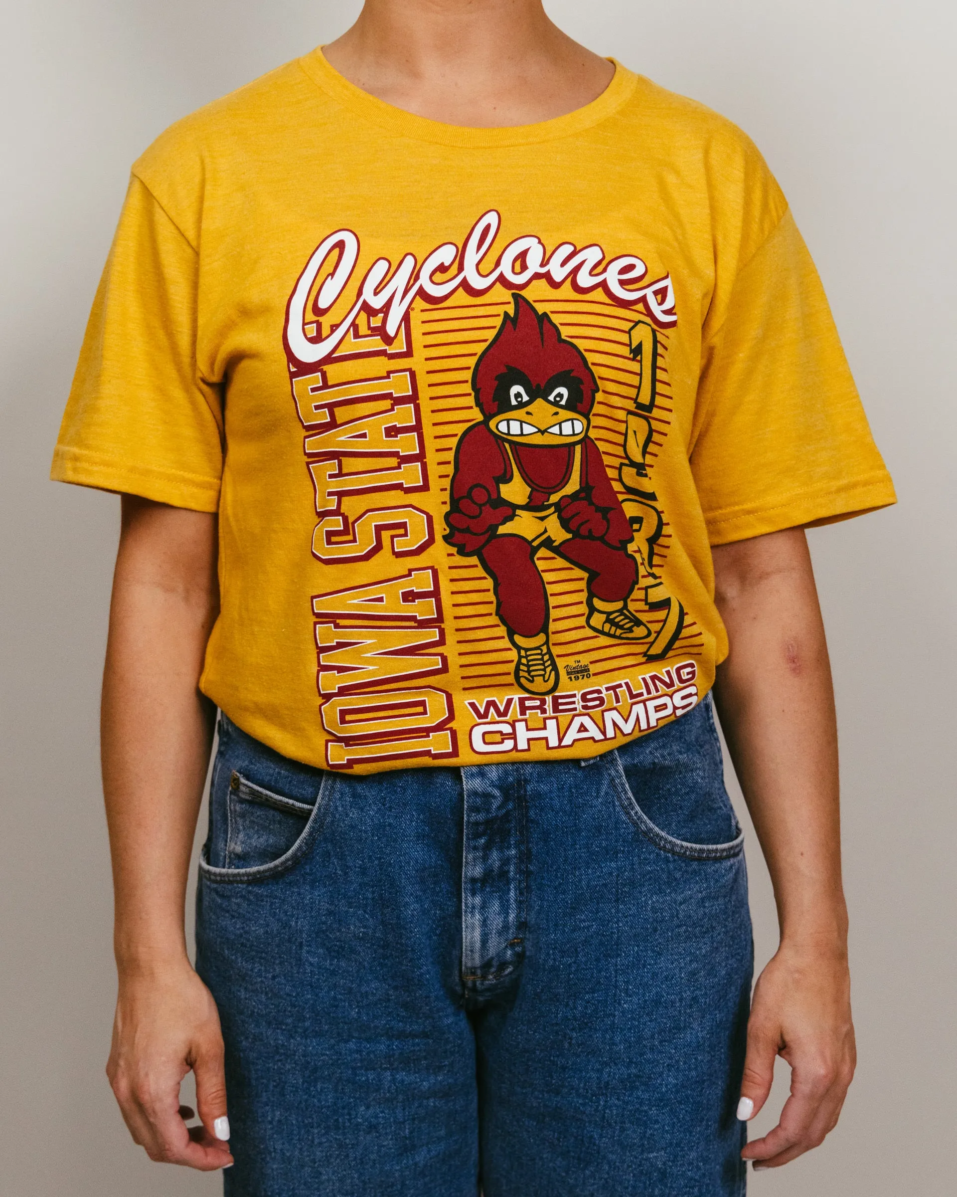 Iowa State Cyclones 1987 Wrestling Gold T-Shirt