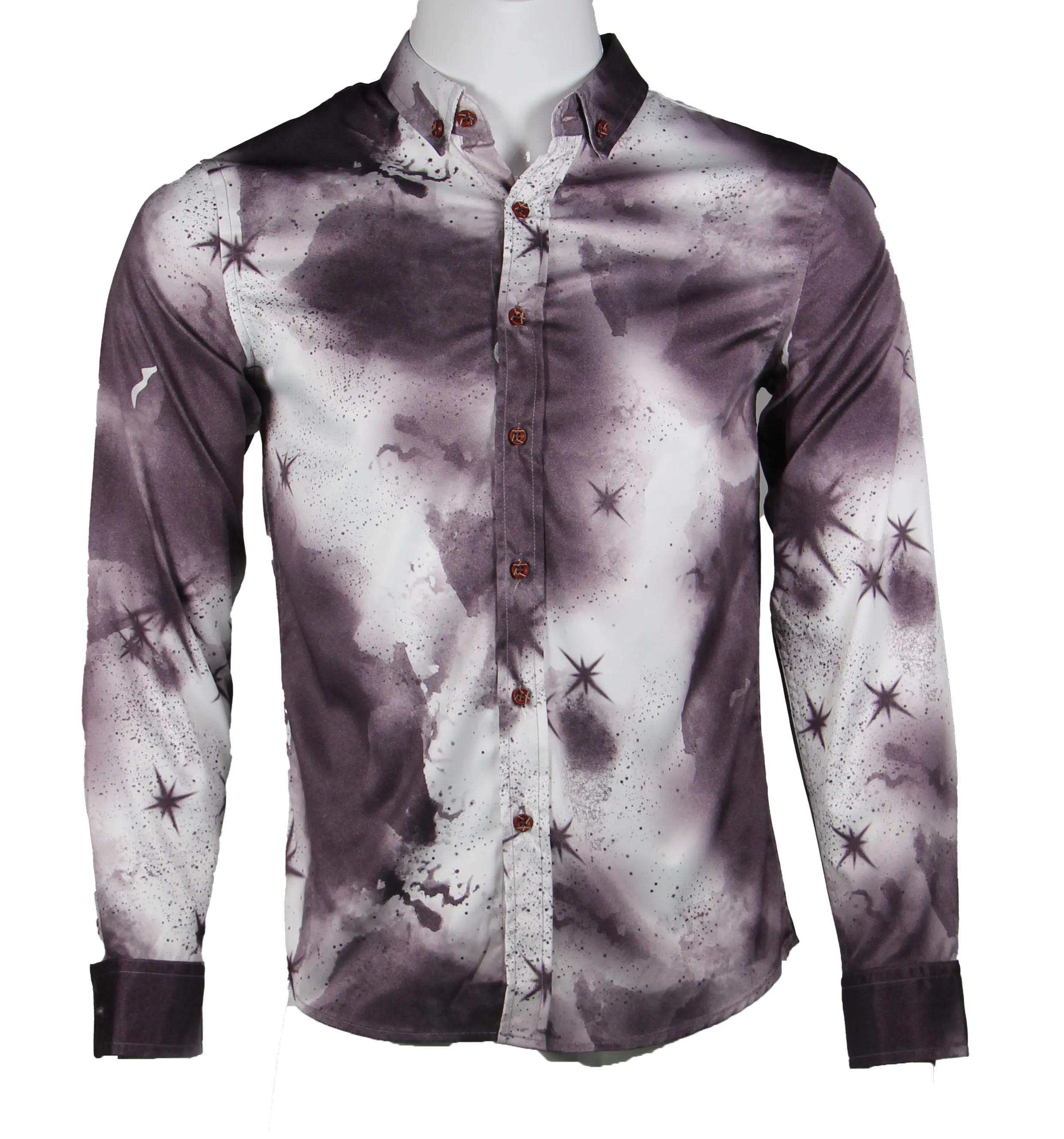 Long Sleeve Designed Shirt (Grey) 1753