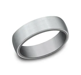 Men's Wedding Band, 6.5MM 14K White Gold and Tantalum