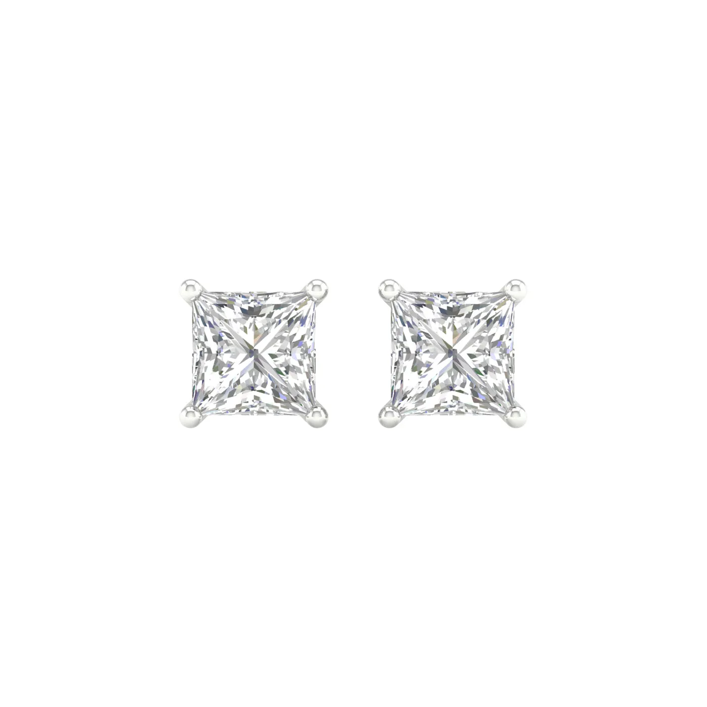 Princess Cut Diamond Stud Earrings