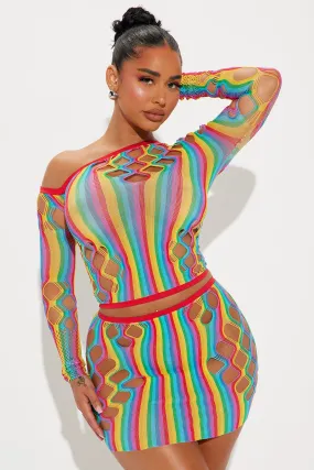 Ready For The Night Mini Skirt Set - Multi Color