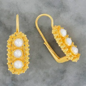 Salisbury Cross Pearl Earrings