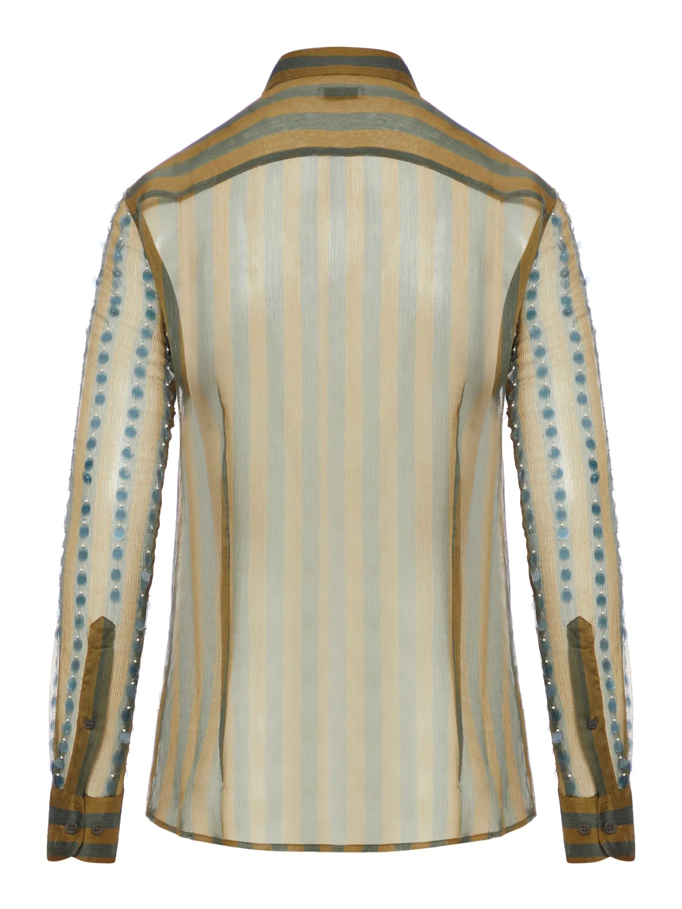 silk shirt printed with two-tone stripes