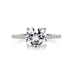 Stephanie Moissanite & Diamonds Ring -14K White Gold