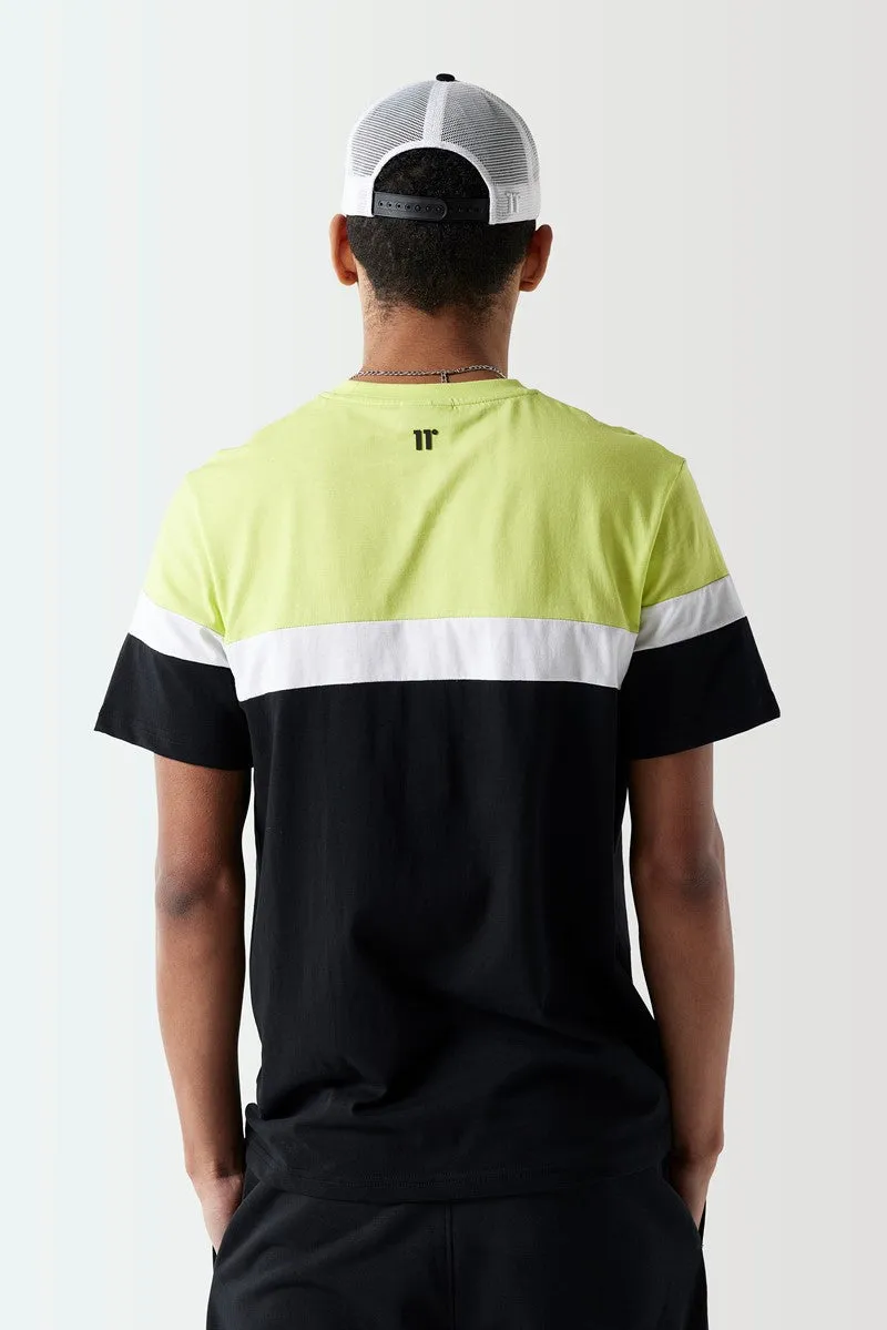 Triple Panel T-Shirt - Black / White / Limeade