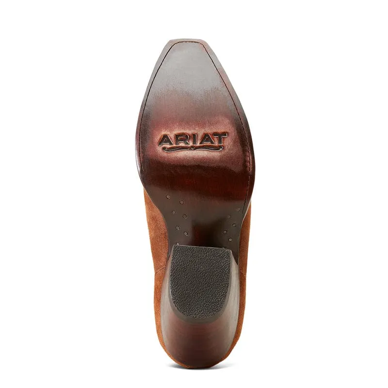 Women's Ariat Hazel Chimayo Terracotta Roughout Snip Toe Bootie